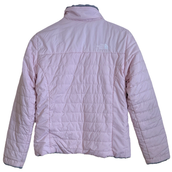 The North Face Mossbud Swirl Reversible Jacket Size 14-16 Pink/Grey (Flaw) - Picture 2 of 9